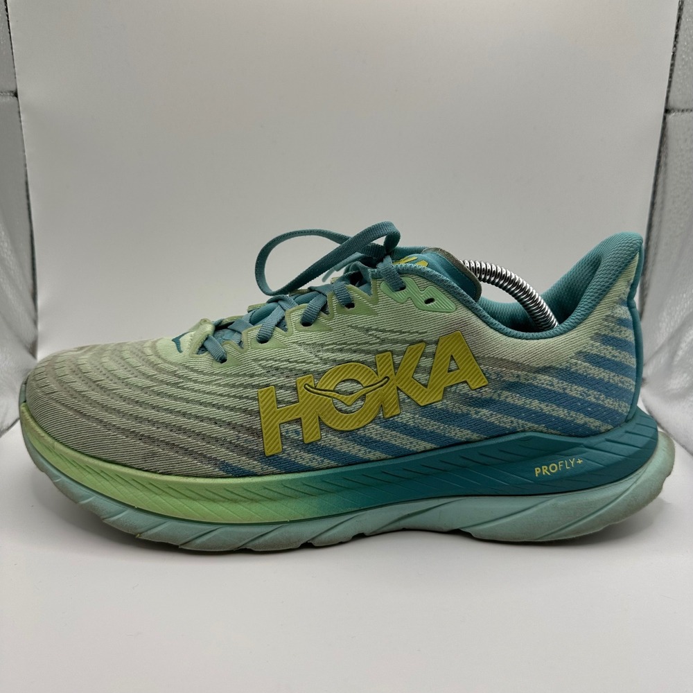Hoka Mach 5 Running Shoes Mens 11 Green Blue Good Profly+ 1127893 LGOM